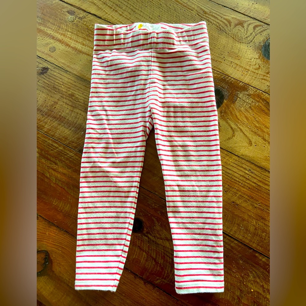 Baby Boden 2T Red Striped Leggings